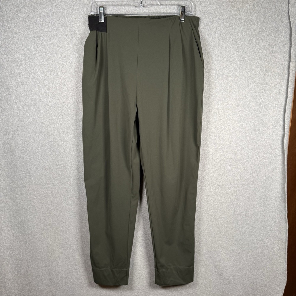 Aday Turn It Up Pants Stretch Comfort Travel Green Moss Olive Size Large